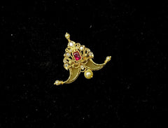 PENDANT SET CHAINS Tigernail 002 GOLDEN STONE RUBY