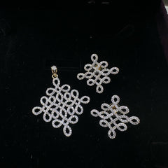 PENDANT SET / LOCKETS Pendant set 286 DIAMOND DUAL PLATING DIAMOND LOOK