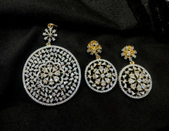 PENDANT SET CHAINS PS093 DIAMOND  WHITE