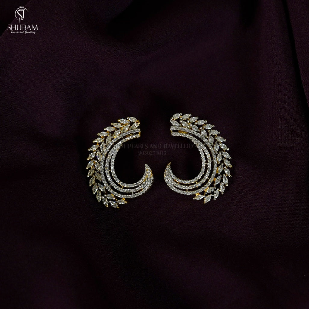 Earring Earrings 047 DIAMOND DUAL PLATING DIAMOND LOOK