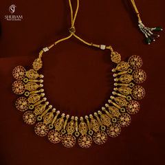 NECKLACE Bottu mala premium KEMPu MULTI COLOR