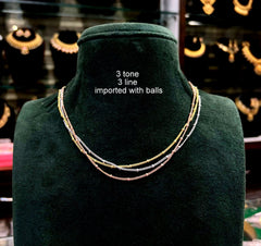 DORI AND CHAINS chain 3 tone 3 lines ITALIAN  SHORT