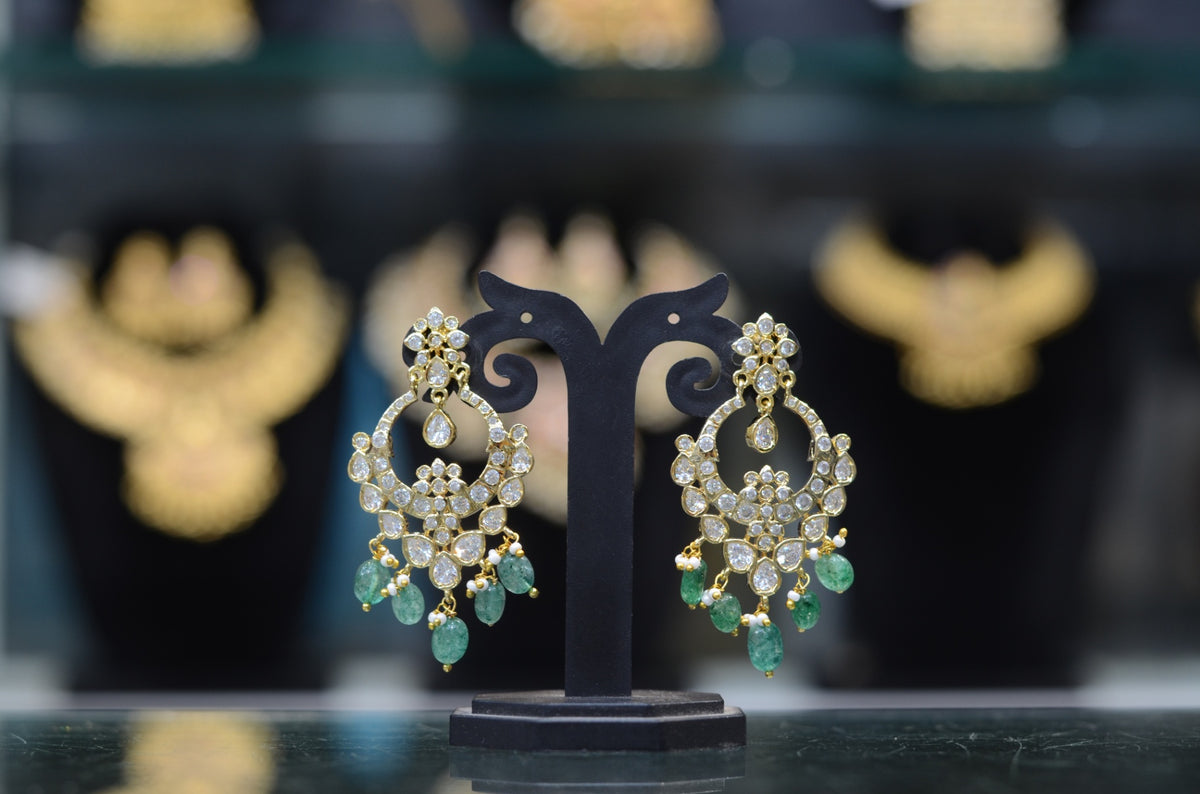 Earring Earrings 289 GOLDEN STONE EMERALD