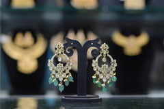 Earring Earrings 289 GOLDEN STONE EMERALD