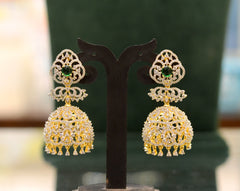 Earring Earrings 073 DIAMOND EMERALD