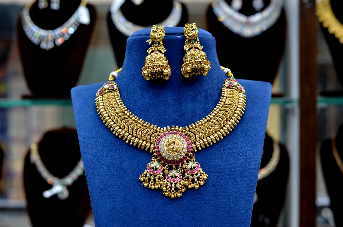 NECKLACE Necklace 958 Jadau Look Kemp Stone MULTI COLOR