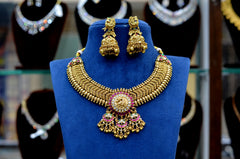 NECKLACE Necklace 958 Jadau Look Kemp Stone MULTI COLOR