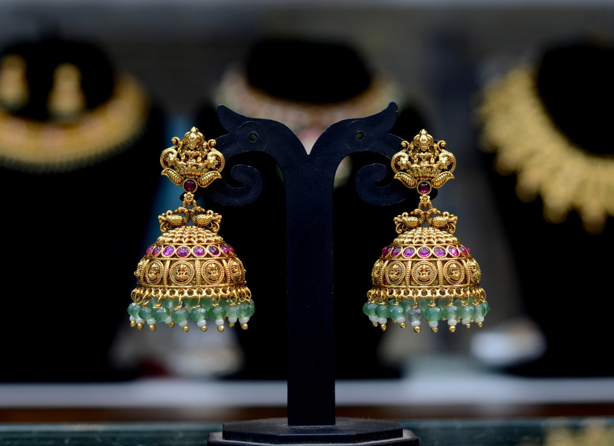 Earring Jhumka 007 NAKSHI AD STONE RUBY