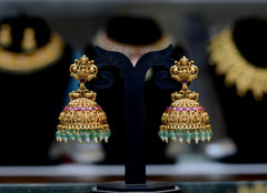 Earring Jhumka 007 NAKSHI AD STONE RUBY