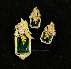 PENDANT SET / LOCKETS pendant set 272 GOLDEN STONE EMERALD