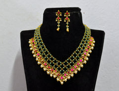BEADS MALA AND CHAINS JADAU JAALI MALA  BEADS- JAS RUBY medium