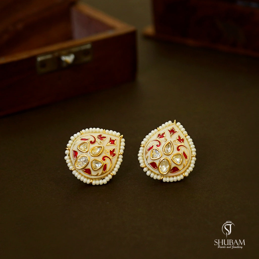 Earring Earrings 020 Meenakari RUBY