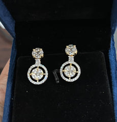 Earring eartops 138 DIAMOND DUAL PLATING DIAMOND LOOK