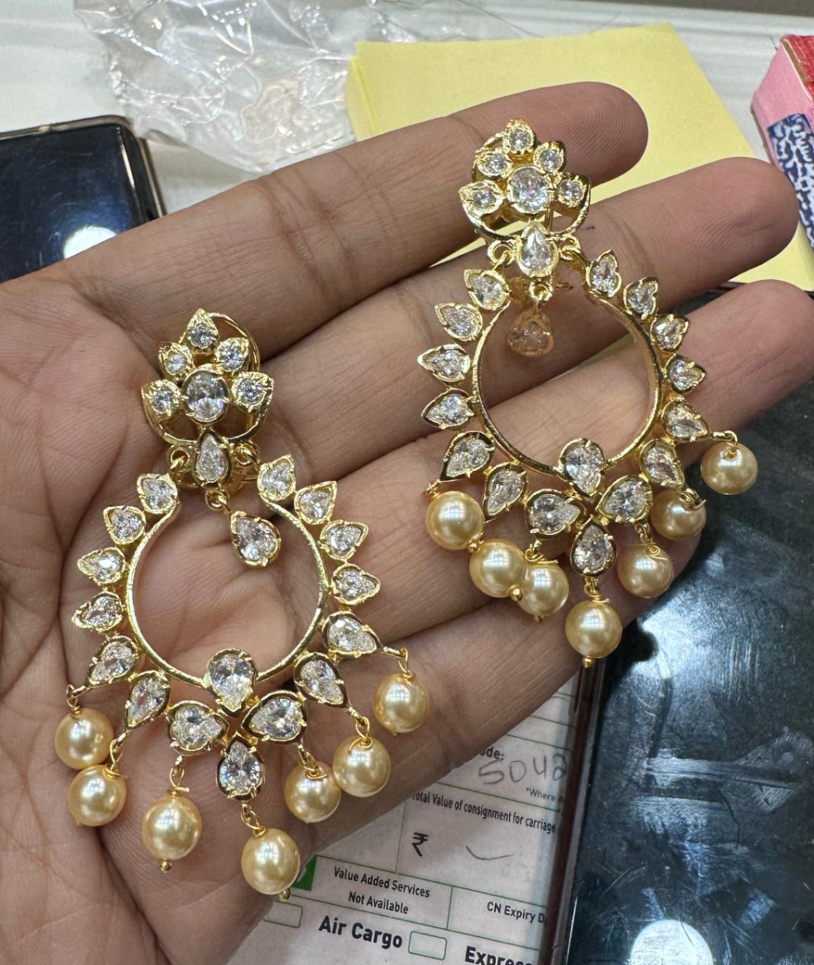 Earring Earrings 010 GOLDEN STONE GOLDEN