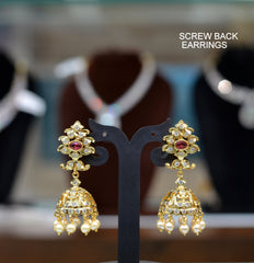 Earring Earrings 238 GOLDEN STONE RUBY