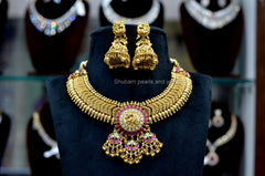 NECKLACE Necklace 958 Jadau Look Kemp Stone MULTI COLOR