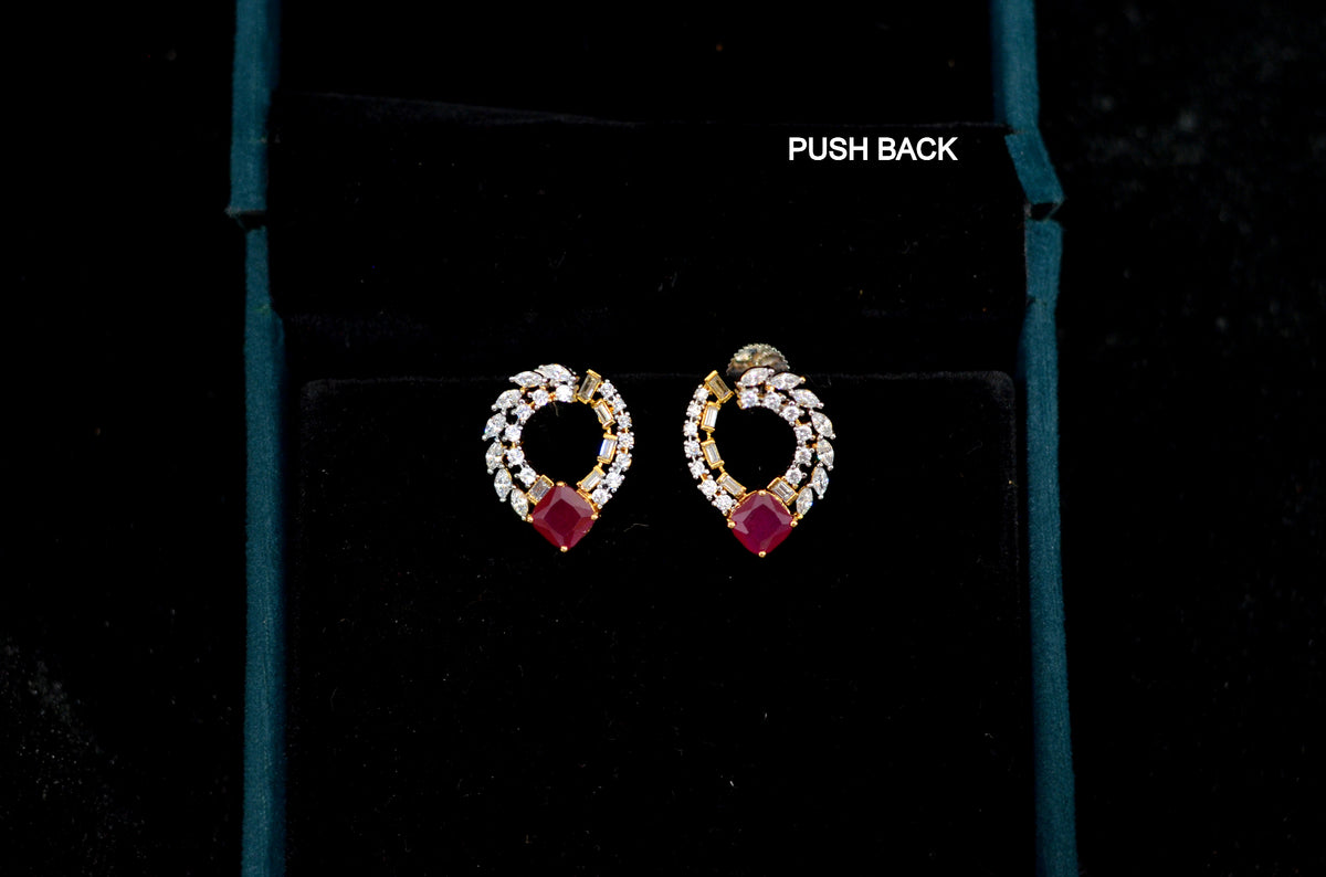 Earring Eartops 048 DIAMOND RUBY