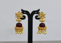 Earring New Colors changeable jhumka 2 color - CO2 GOLDEN STONE MULTI COLOR