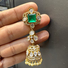 Earring jhumka 089 MOZONITE EMERALD