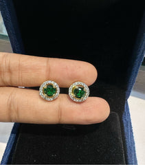 Earring Eartops 228 DIAMOND EMERALD