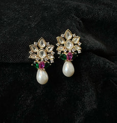 Earring Eartops 244 MOZONITE MULTI COLOR
