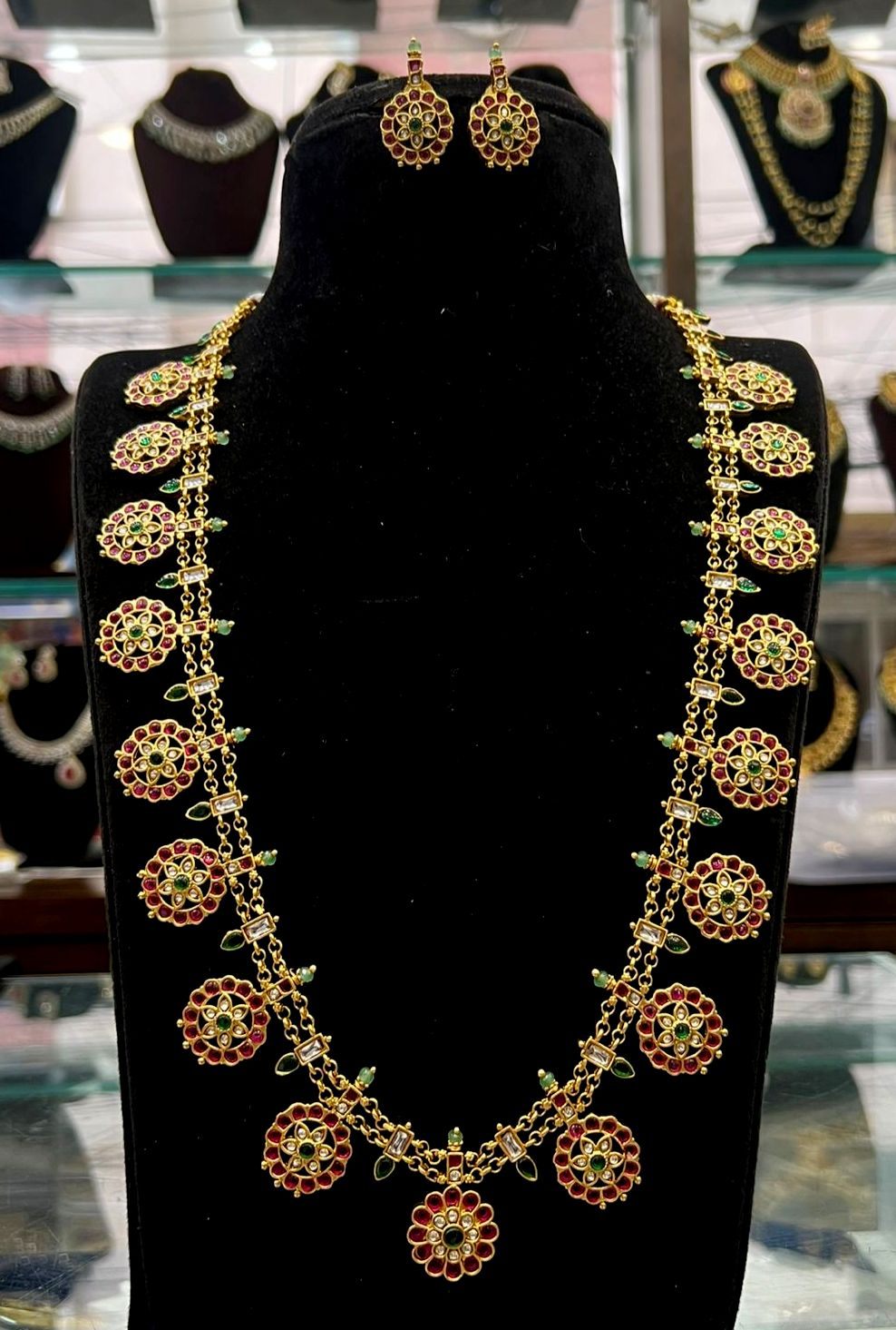 NECKLACE Long Bottumala kempu 1 short - BO1 KEMPu MULTI COLOR