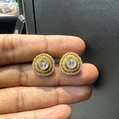 Earring Eartops 101 MOZONITE WHITE