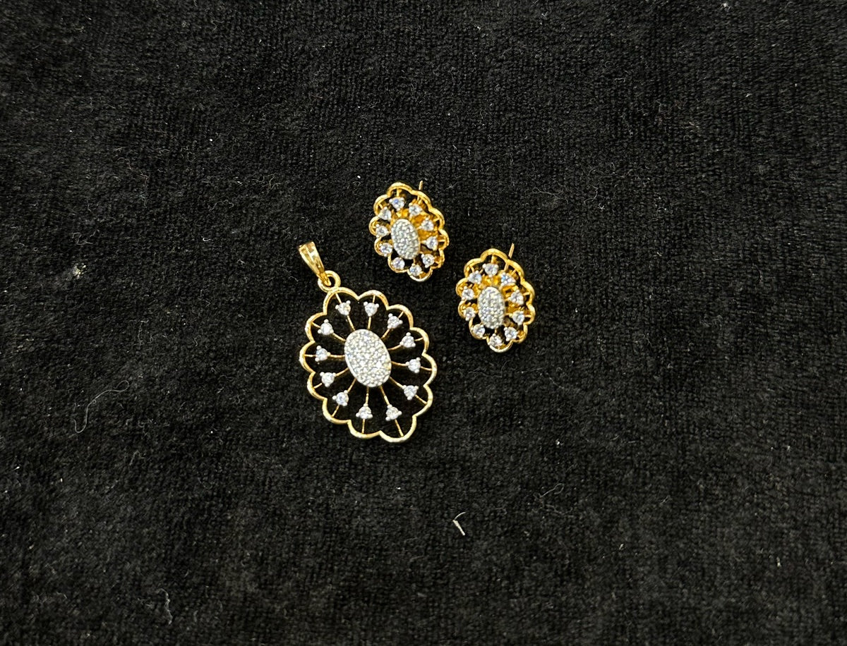 PENDANT SET / LOCKETS pendant set 277 DIAMOND DUAL PLATING DIAMOND LOOK