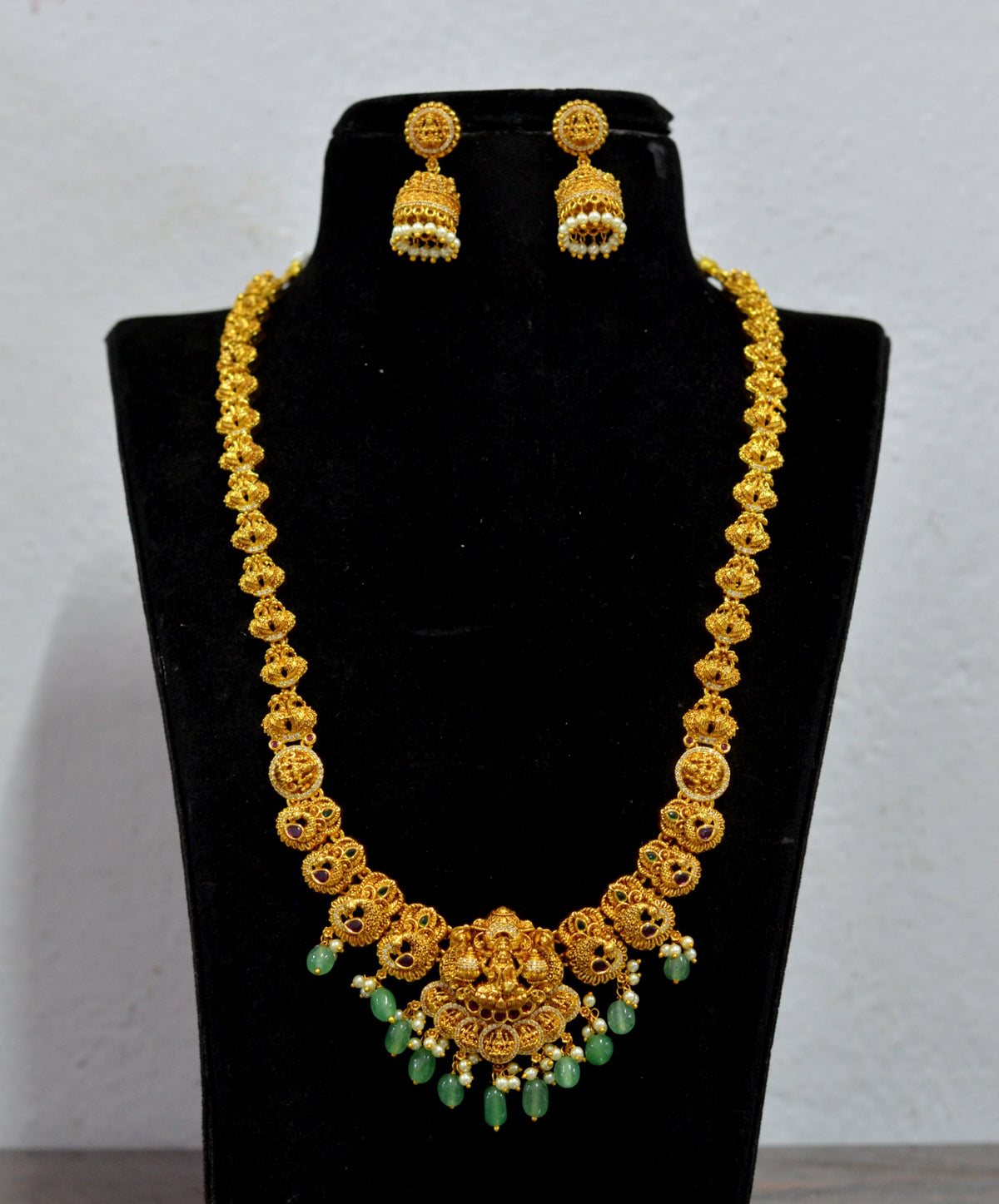 NECKLACE Long Necklace 963 - NE963 NAKSHI ANTQIUE EMERALD