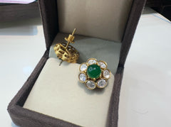 Earring Eartops 253 MOZONITE EMERALD