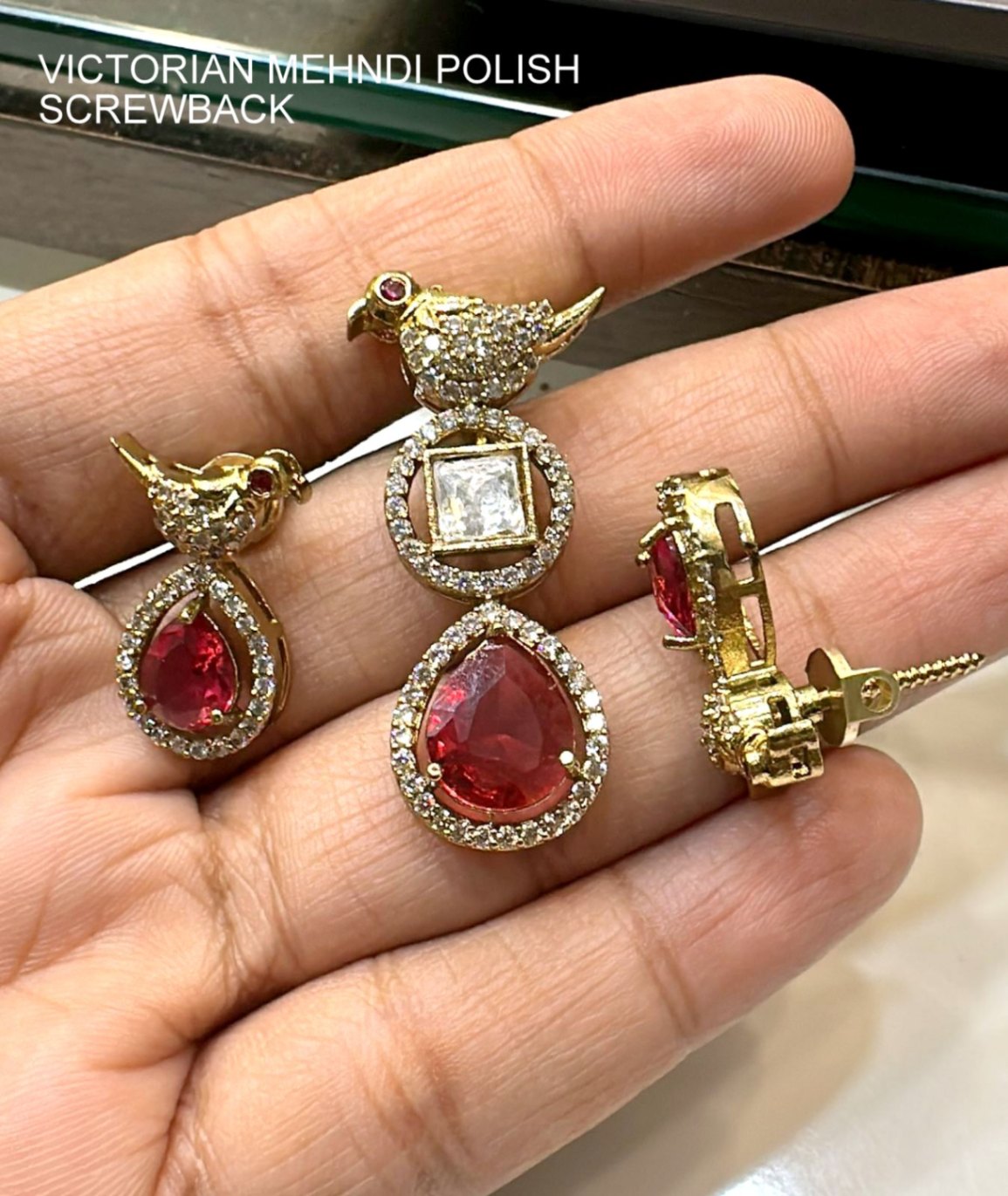 PENDANT SET CHAINS pendant set 137 VICKTORIAN  RUBY