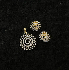 PENDANT SET / LOCKETS pendant set 278 DIAMOND DUAL PLATING DIAMOND LOOK