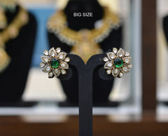Earring Earrings 273 Moissanite With Victorian Polish EMERALD