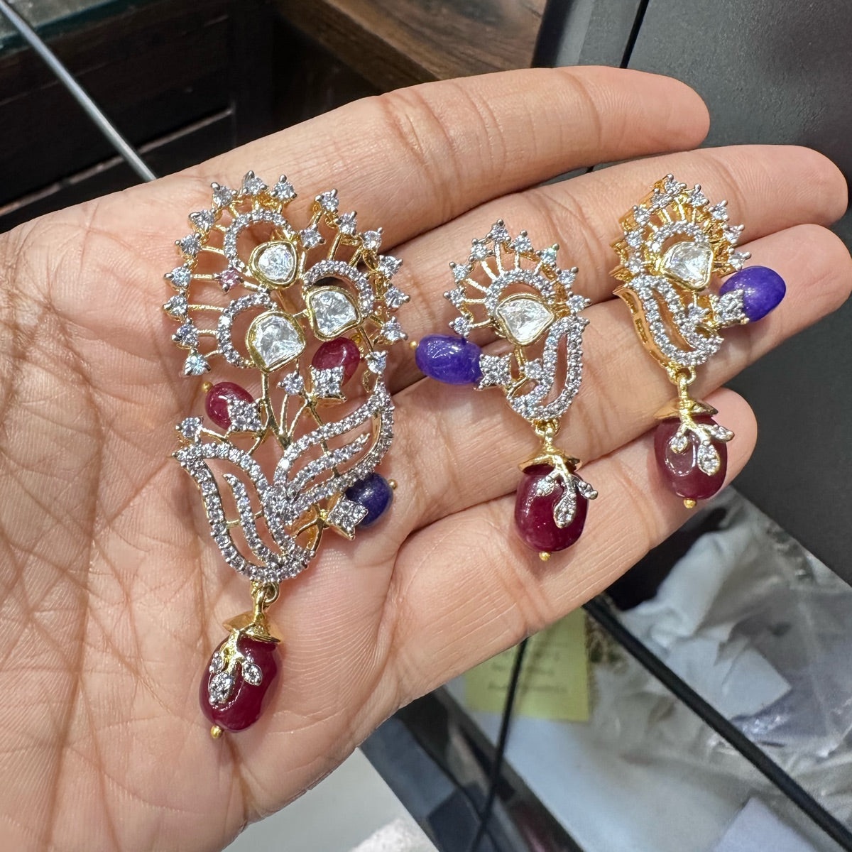PENDANT SET CHAINS pendant set 027 DIAMOND RUBY