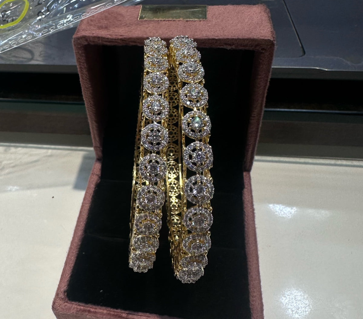 BRACELET/BANGLE Bangle 047 DUAL PLATING DIAMOND LOOK 2'6