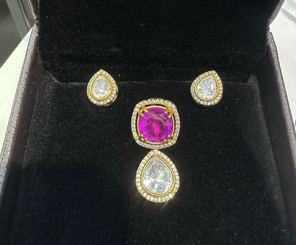 PENDANT SET / LOCKETS pendant set 294 MOZONITE purple