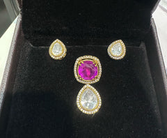 PENDANT SET / LOCKETS pendant set 294 MOZONITE purple