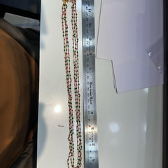 BEADS MALA AND CHAINS CRYSTAL 3 LINE LONG MULTI COLOR 22-24