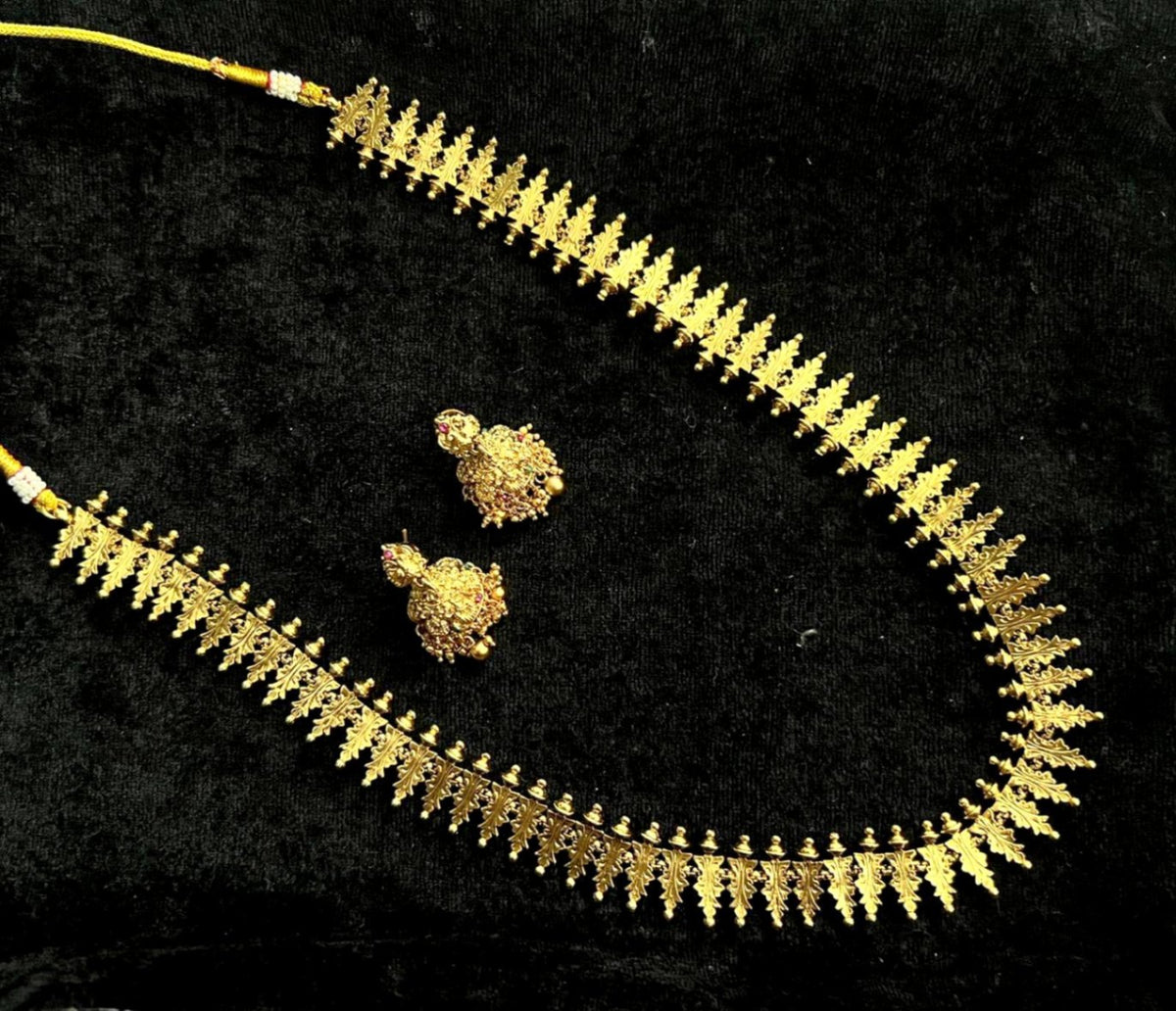 NECKLACE lONG nECKLACE 094 - NE094 NAKSHI ANTQIUE GOLDEN