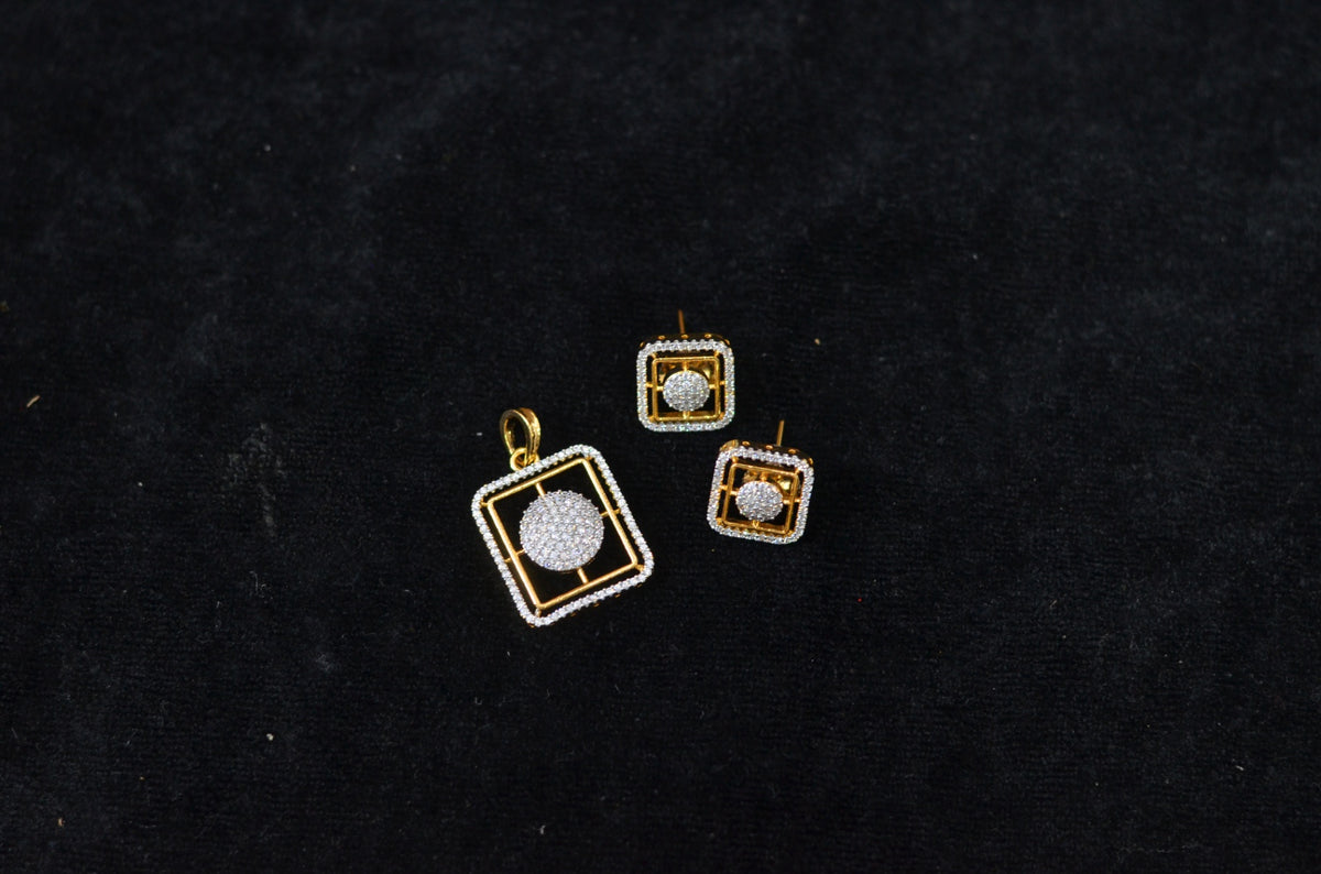 PENDANT SET / LOCKETS PS016 DIAMOND WHITE