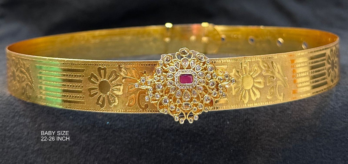 VADDANAM BABAY BELT LOCKET  GOLDEN STONE RUBY