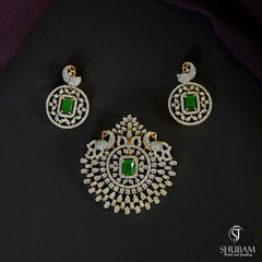 PENDANT SET CHAINS pendant 194 DIAMOND EMERALD