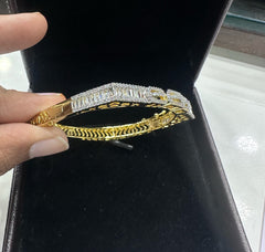 BRACELET/BANGLE Bracelet 052 DUAL PLATING DIAMOND LOOK 2 '6 Openable Bangle