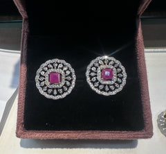 Earring Eartops 227 DIAMOND RUBY