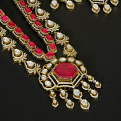 NECKLACE Necklace Long 736 - NE736 Mozonite With Victorian Polish RUBY