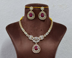 NECKLACE Nk089 DIAMOND  RUBY