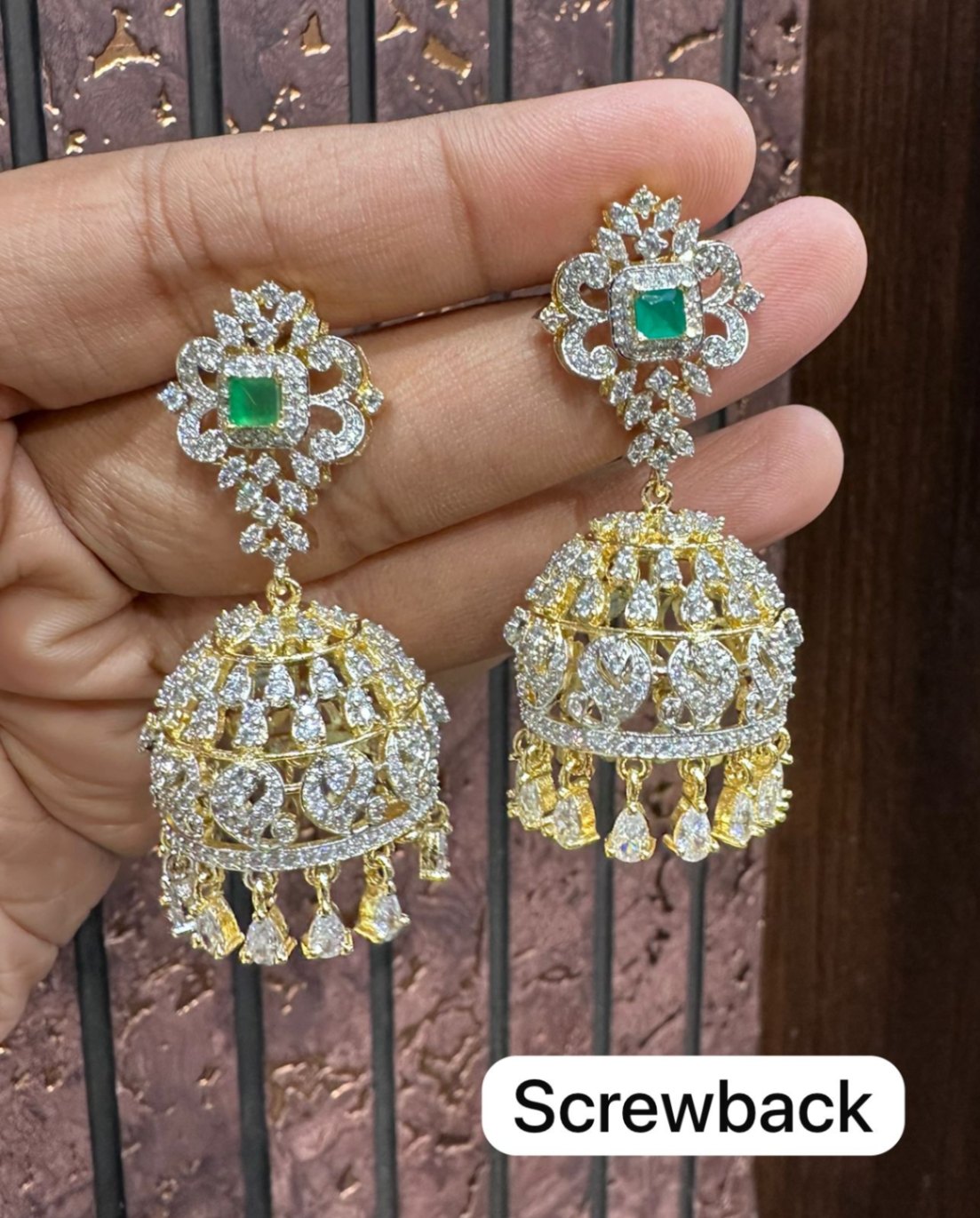 Earring Earrings 018 DIAMOND EMERALD