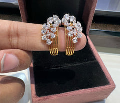 Earring J Tops 001 DIAMOND DUAL PLATING DIAMOND LOOK