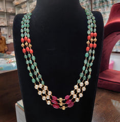BEADS MALA AND CHAINS Bandhai mala 027 MULTI COLOR 22-24