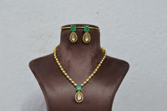 NECKLACE Necklace 747 Mozonite With Victorian Polish MINT GREEN